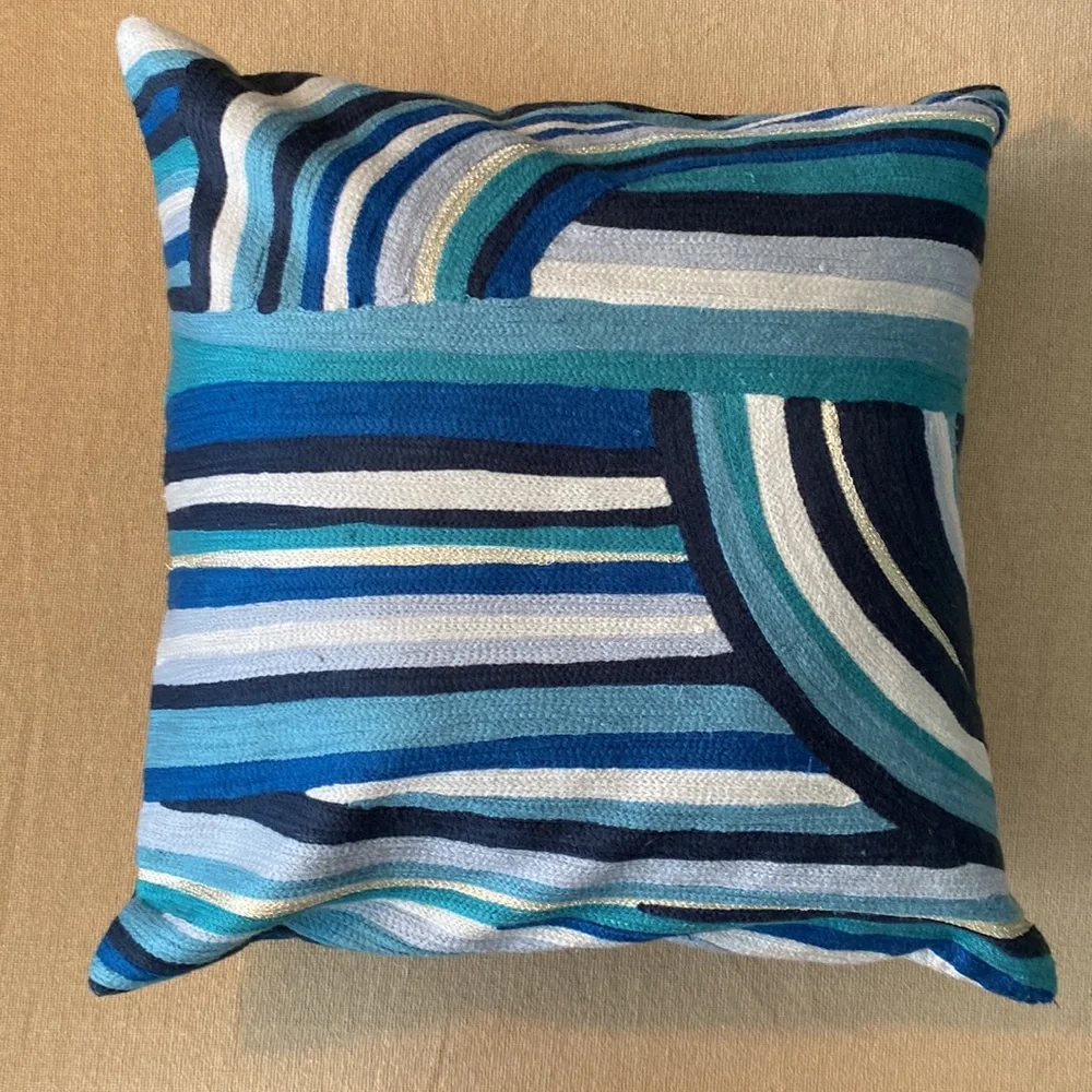 Blue toss pillows covers. Crate & Barrel, West Elm. 5qty no pillow inserts.